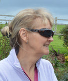 Side view of 7eye Churada windproof glasses showing protective gasket